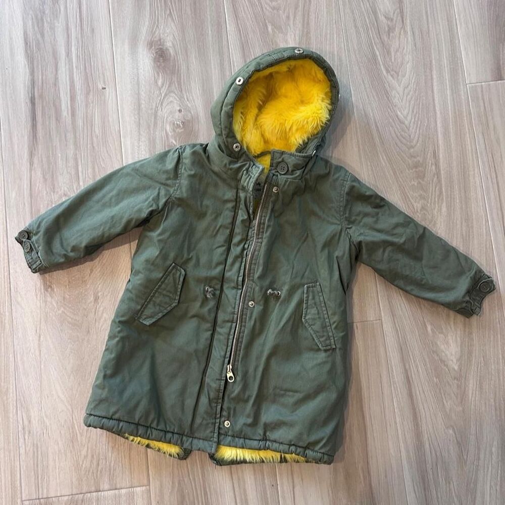 Zara Green and Khaki Coat
